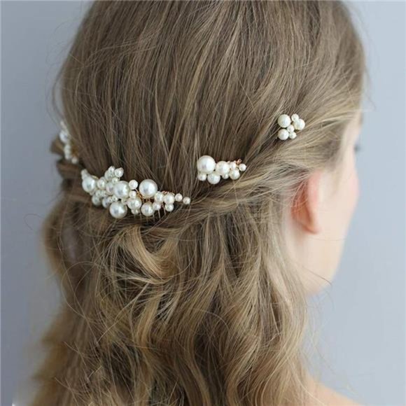 YERTTER Bohemian Vintage Pearls Jewelry Set Hair Comb Wedding Hair Accessories main image 5